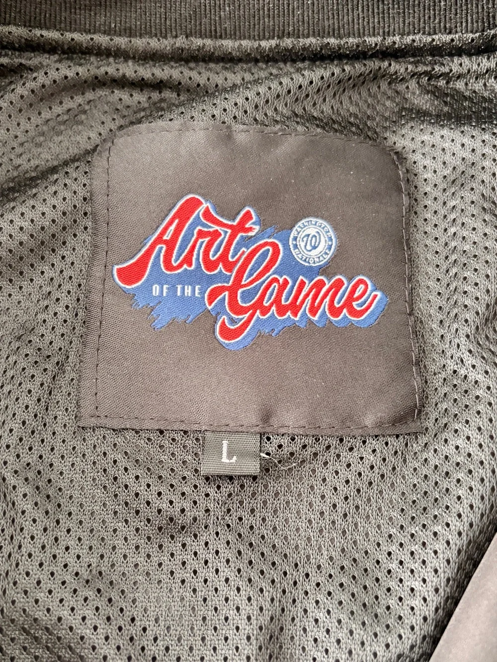 Washington Nationals Art of the gameBlack Varsity-Style Men's Jacket Size L